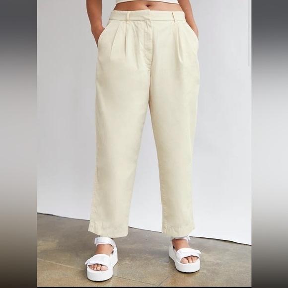 Wilfred free aritzia light khaki cotton cropped compass trouser pants - Picture 8 of 8